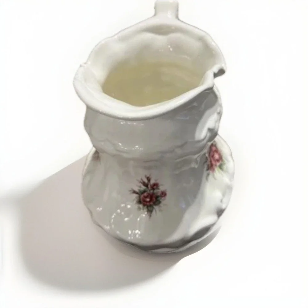 VB Athena California USA Ceramic Pitcher‎ Rose Transferware Pattern 11.5